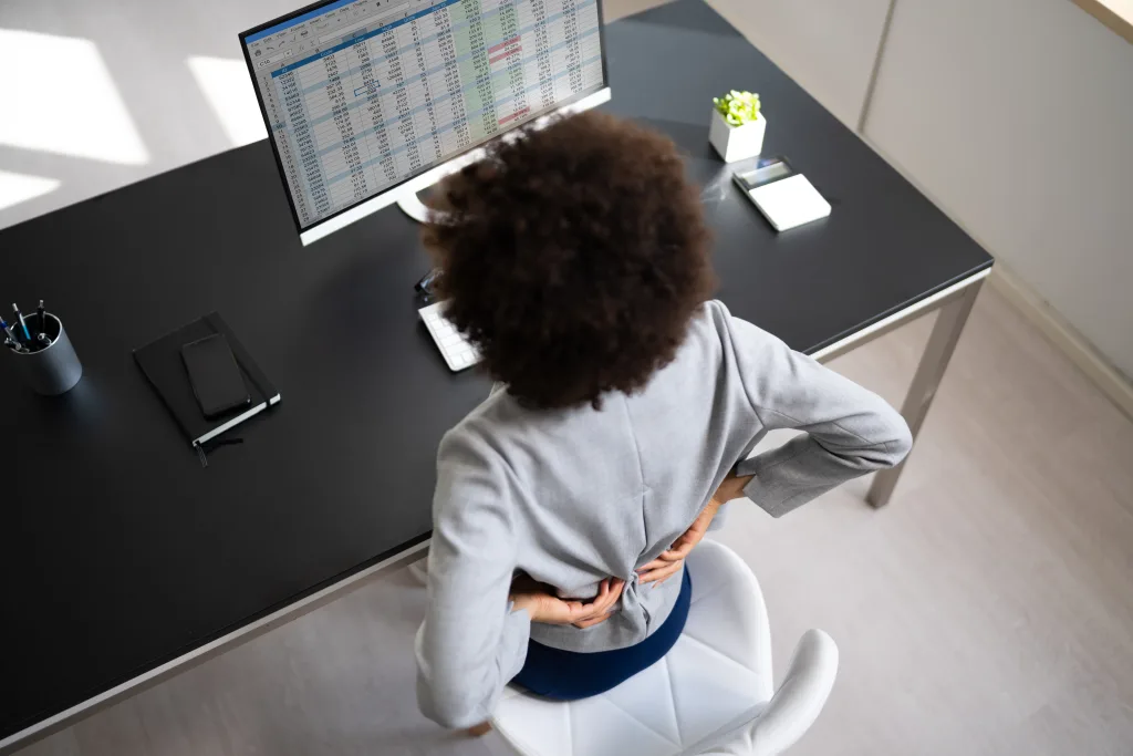 woman with back pain